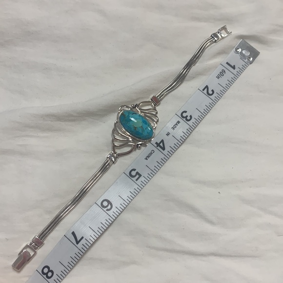 NWT JTV Blue Turquoise Sterling Silver Solitaire Bracelet - Picture 2 of 7